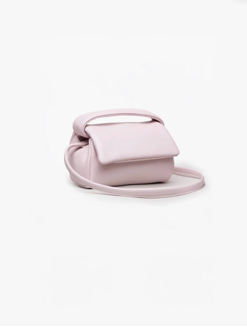 New Mabash candy puffy baby vegan leather shoulder crossbody bag, light pink